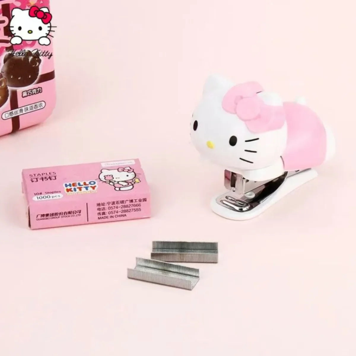 Sanrio Hello Kitty Anime Figures Staplers Set Kawaii Cute Cartoon Student Binding Machine School Office Binding Supplies Stapler