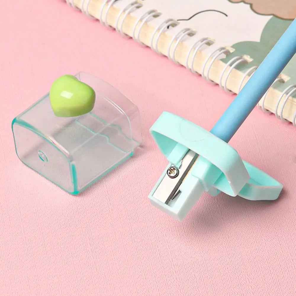 Cartoon Pencil Sharpener Single/Double Hole Pencil Cutter Tool Student Stationery Simple School Office Supplies High Quality
