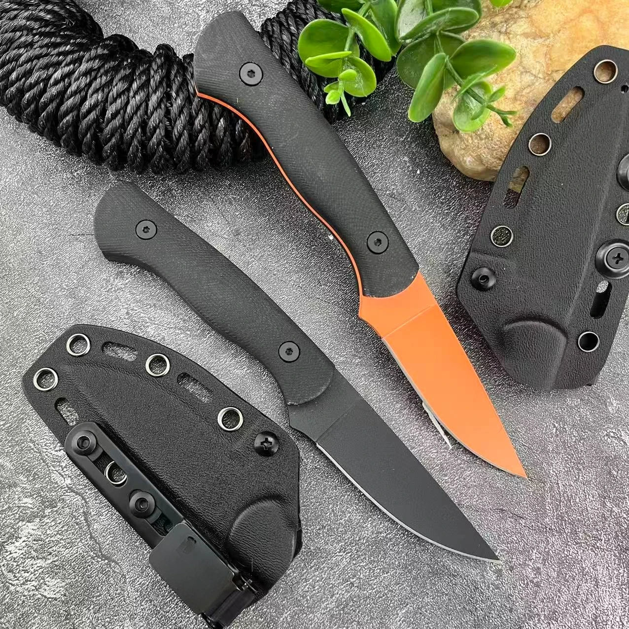 High Hardness Outdoor Camping Fishing Utility EDC Straight Knife Portable Wilderness Survival Adventure Pocket Knife G10 Handle
