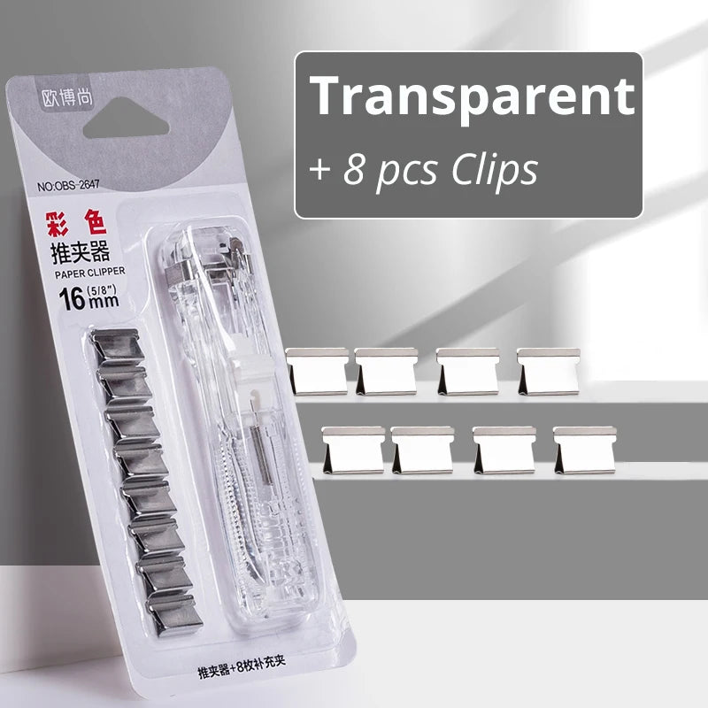 Mini Traceless Reusable Hand Clamp Push Stapler Paper Book File Office School Student Binder Binding Tools Supplies accessories
