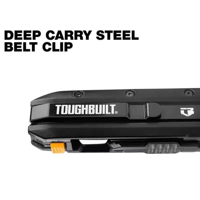 TOUGHBUILT TB-H4-12-IM 5 in 1 Electrician's Folding Knife Multifunctional Utility Knife With Bit Driver and Pry Bar Hand Tools