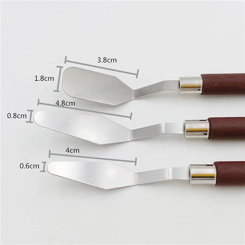 oil painting scraper Big, medium and small 3 pcs sets of acrylic gouache oil paint color palette Utility knife art supplies