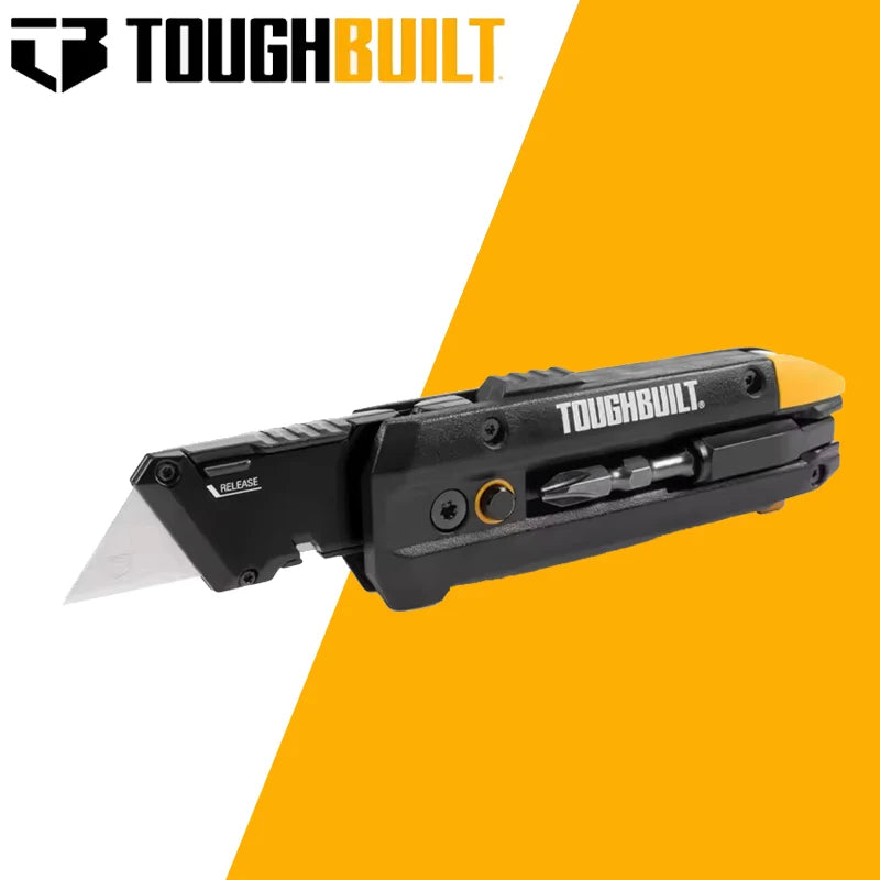TOUGHBUILT TB-H4-12-IM 5 in 1 Electrician's Folding Knife Multifunctional Utility Knife With Bit Driver and Pry Bar Hand Tools