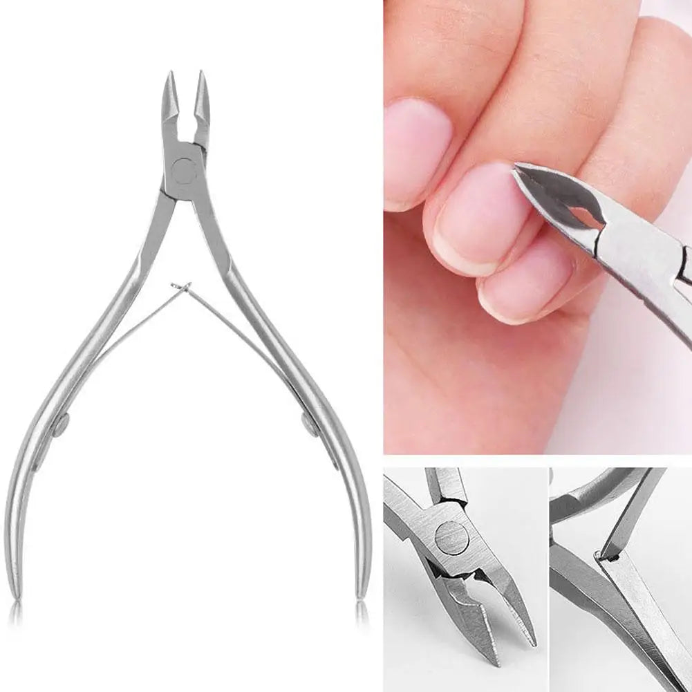 Stainless Steel Manicure Pedicure Trimmer Nailpop Nail Cuticle Scissors and Pusher Silver Dead Skin Scissor Nipper Clipper Tool