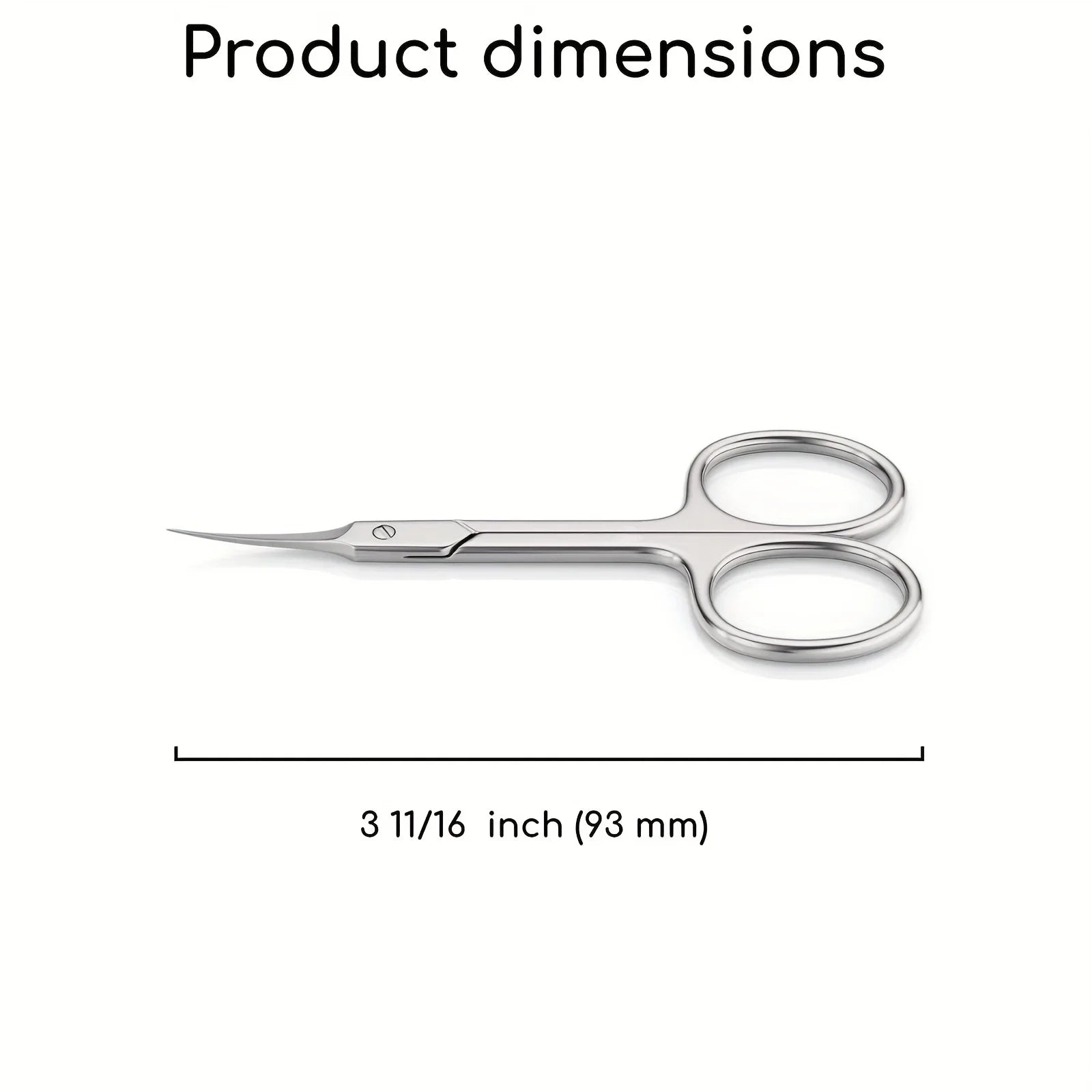 Stainless Steel Cuticle Scissors Hypoallergenic Nail & Beauty Grooming Tool for Eyebrows, Eyelashes, Beauty Scissors Durable