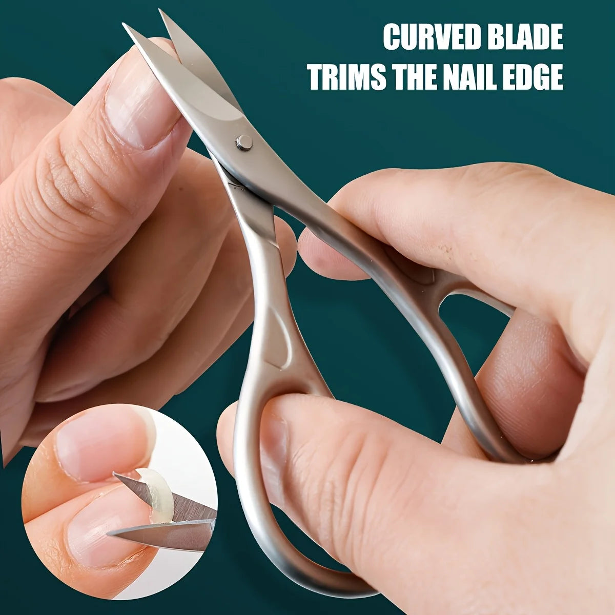 Stainless Steel Scissors 1pc Stainless Steel Nail Scissors | Concave Blades for Trimming, Durable Pedicure & Manicure Scissors