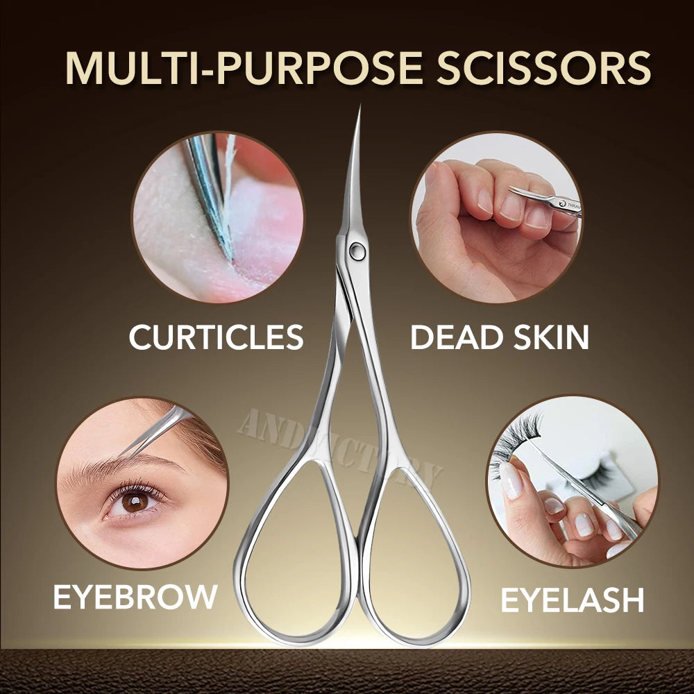 Cuticle Scissors Extra Fine for Women Men Profession Stainless Steel Cuticle Remover with Precise Pointed Tip Grooming Blades