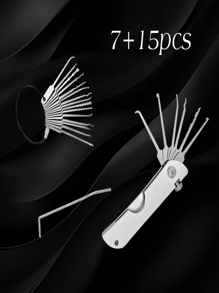 1 Set Multi-Tool Lock Metal Picks Utility Knife, Outdoor Compact Metal Tool, with Key Chain, for Essential Non-Electric Use