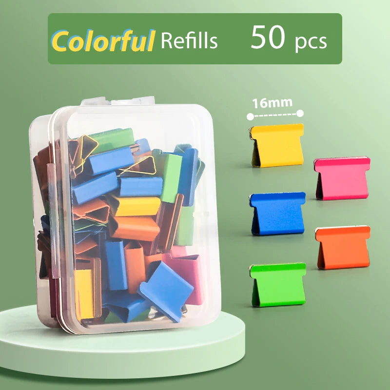 Traceless Reusable Hand Clamp Push Stapler, Paper Book File, Office, School Student Binder, Binding Tools, Supplies Accessories