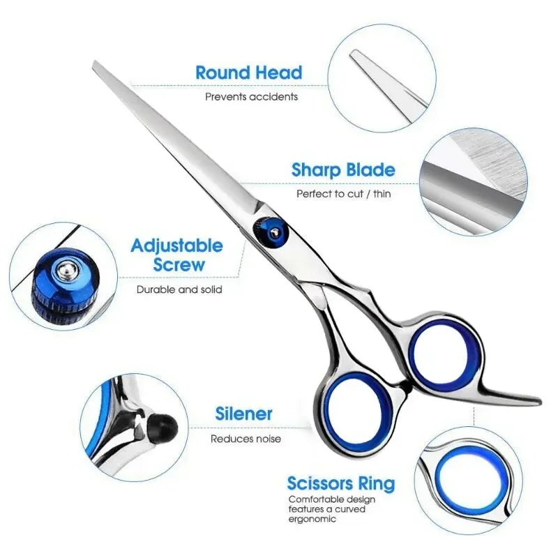 Professional Hairdressing Scissors Stainless Steel Hairdressing Cutting Thinning Scissors Barber Shear & Pet Grooming Scissors