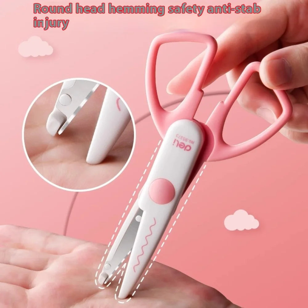 2 Pcs Student DIY Color Album Decorative Lace Scissors Comfortable Hand Scissors Paper Cuttings Scissors Art Safety Scissors