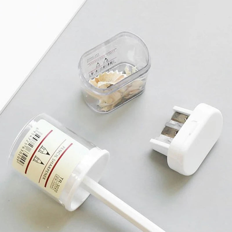 Portable Double Holes Sharpener Clear Round Pencil Sharpener Gift Fo Students