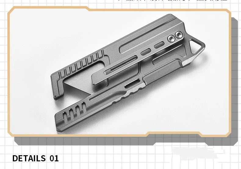 BHBT Titanium alloy Utility Knife Multitool Outdoor Camping Knife Portable Open Box Knife Gift 10pcs Interchangeable SK5 Blades
