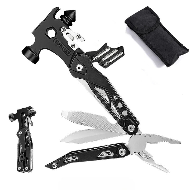 16-in-1 Multitool Hammer Outdoor Multi Tool Utility Knife Camping Survival Gear Gifts for Dad Christmas Gift To Husbands Men