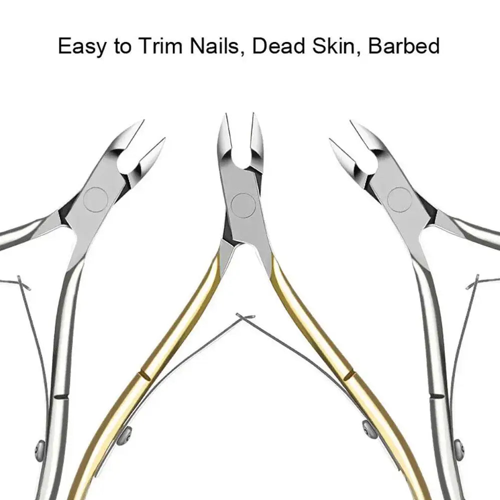 Stainless Steel Manicure Pedicure Trimmer Nailpop Nail Cuticle Scissors and Pusher Silver Dead Skin Scissor Nipper Clipper Tool