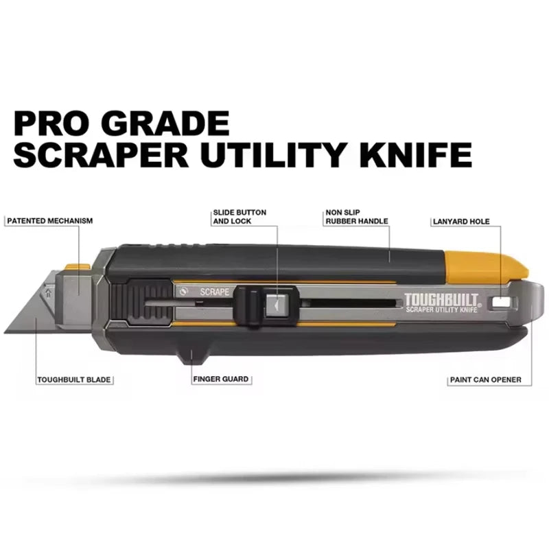 TOUGHBUILT TB-H4S5-01 Scraper Utility Knife With 5 Blades Multi-Purpose Knifes Hand Tools