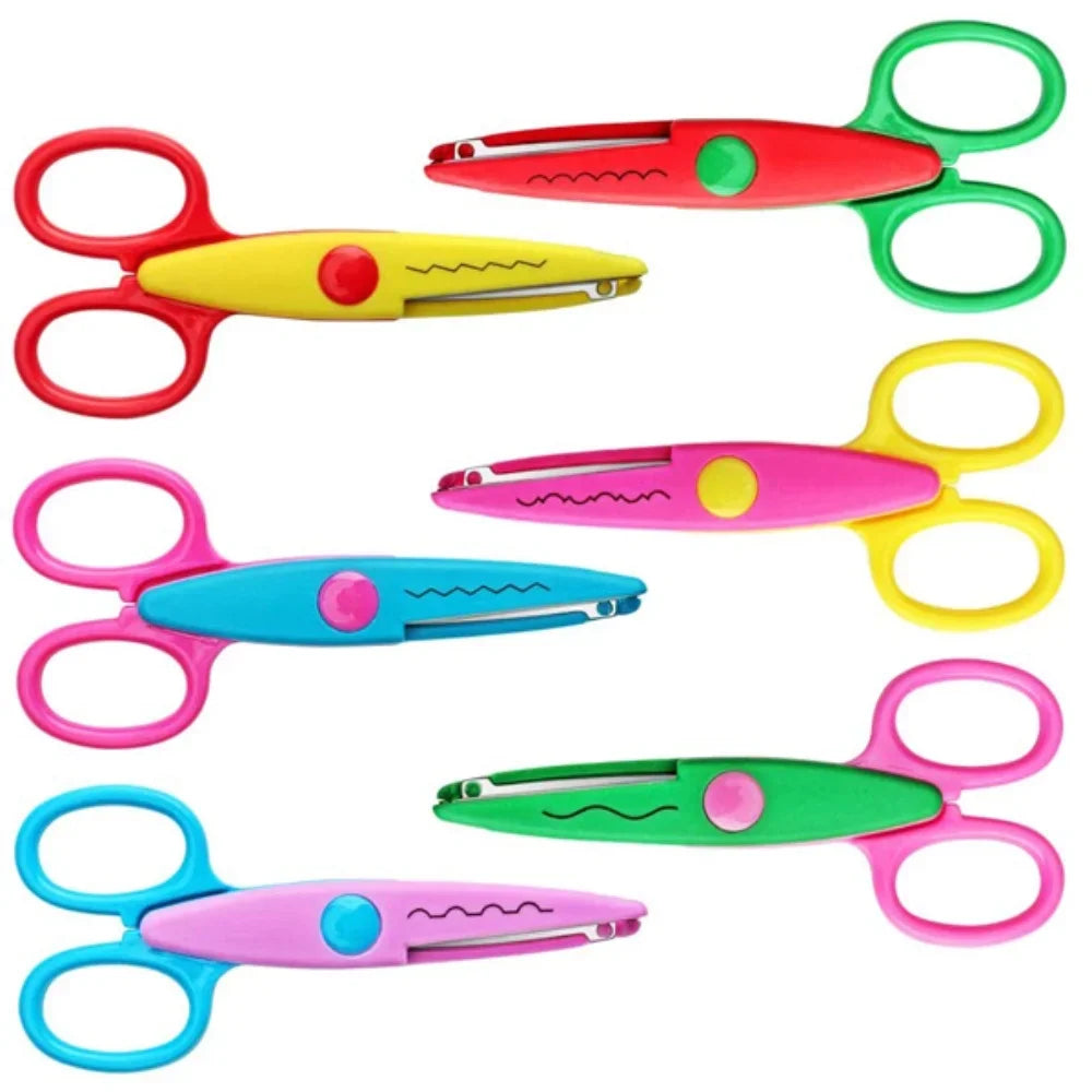 Student DIY Color Album Decorative Lace Scissors Comfortable Hand Scissors Paper Cuttings Scissors Art Safety Scissors