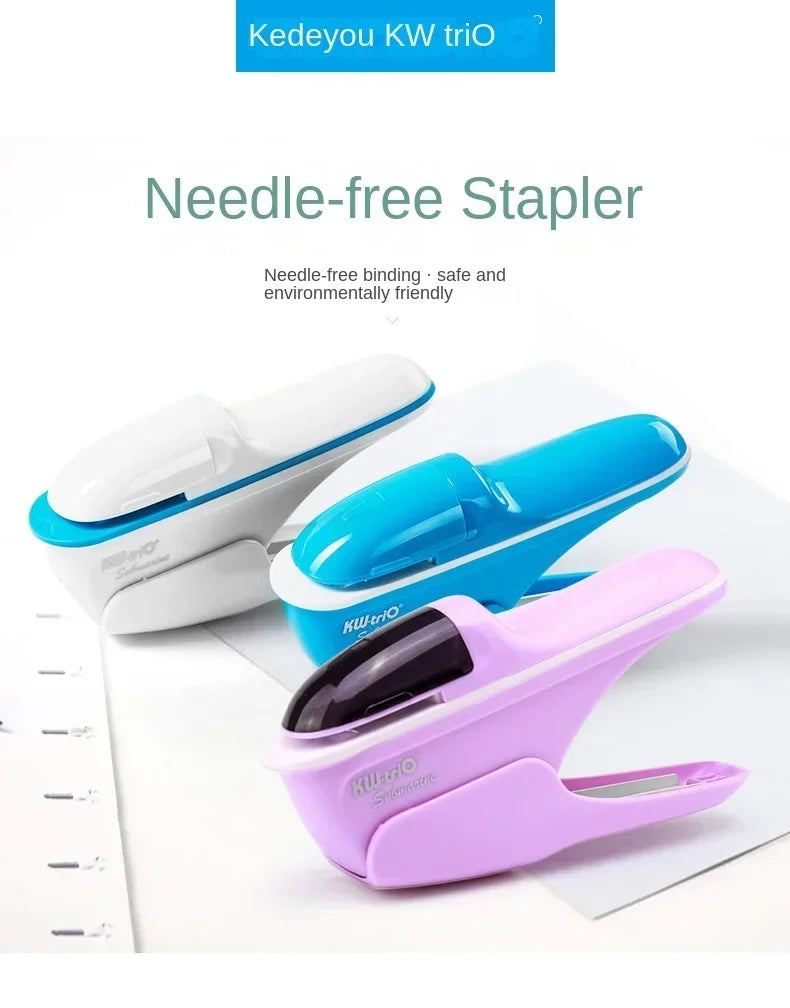 Non-staple Stapler Stapling Machine Mini Cute Book Stapleless Stapler Paper Stapling Stapler Free Staple Needleless Staplers